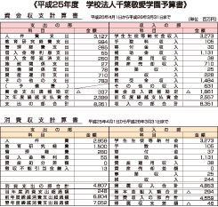 平成25年度 学校法人千葉敬愛学園予算書