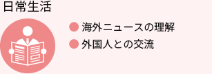 様々な場面で必要とされる国際教養：日常生活